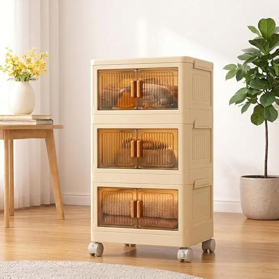 Stackable Storage Cabinet with Wheels