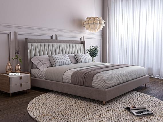 Acacia Modern Upholstered King Size Bed for Bedroom